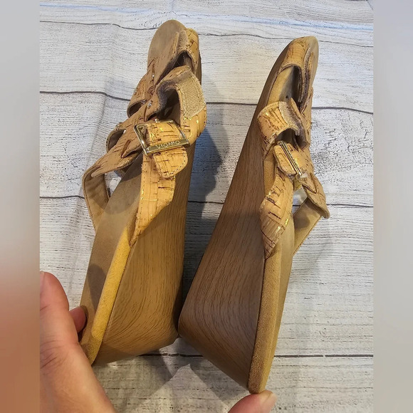 Vionic Women's •Size 10• Radia Cork Leather Wedge Casual Sandal Tan Comfortable - Picture 9 of 10